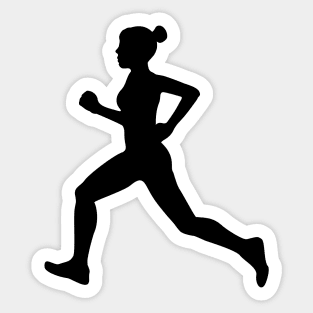 Running Girl B&W Sticker